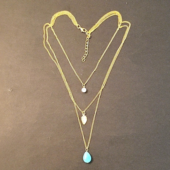 NEW Rose-Gold-Tone Triple Strand Charm Layering Necklace - Picture 5 of 11